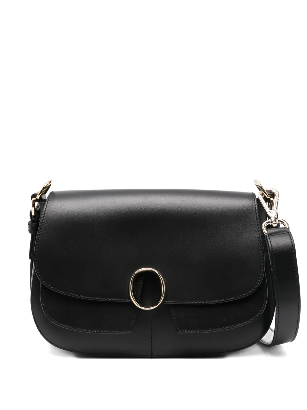 Orciani Leather Shoulder Bag In Black