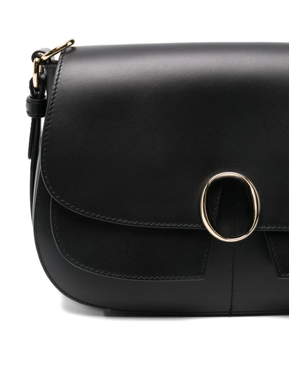Orciani Leather Shoulder Bag In Black