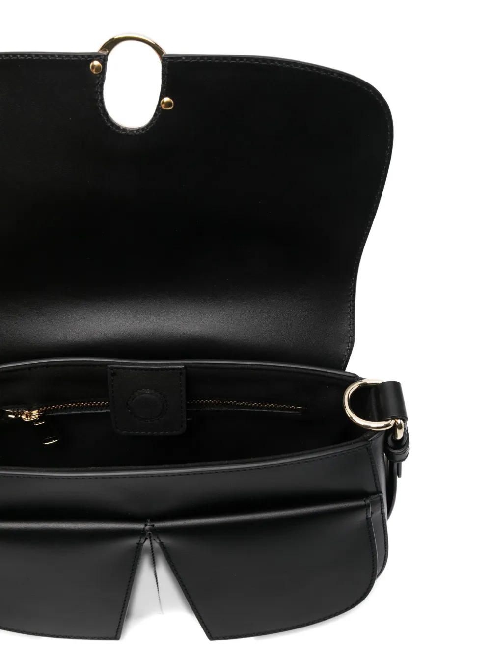 Orciani Leather Shoulder Bag In Black