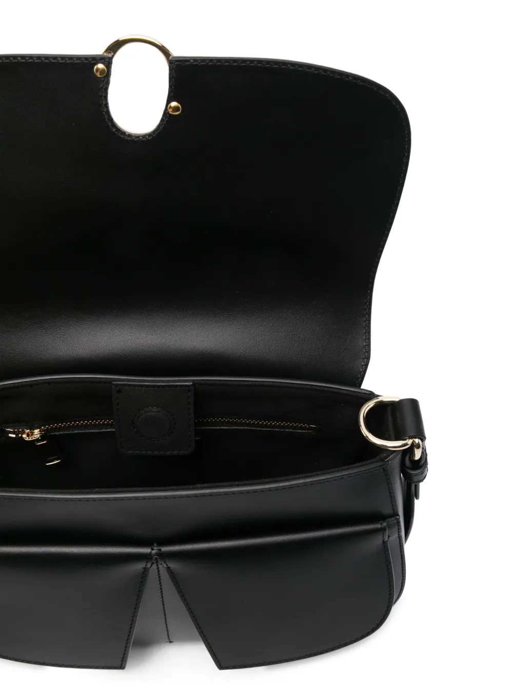 Orciani Leren schoudertas Zwart