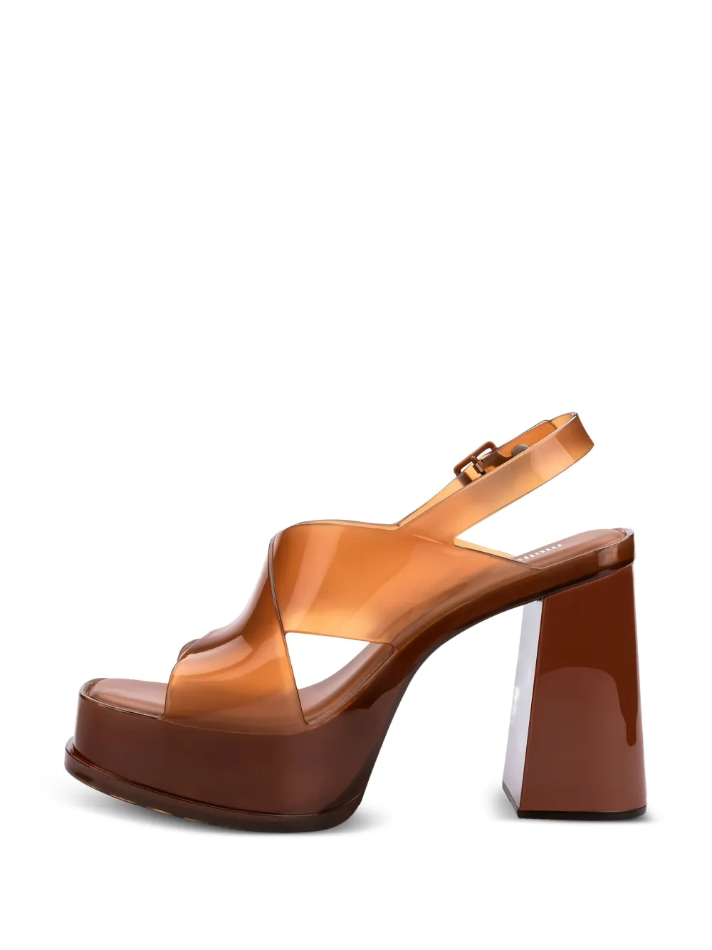 Melissa platform cross-strap pumps Brown