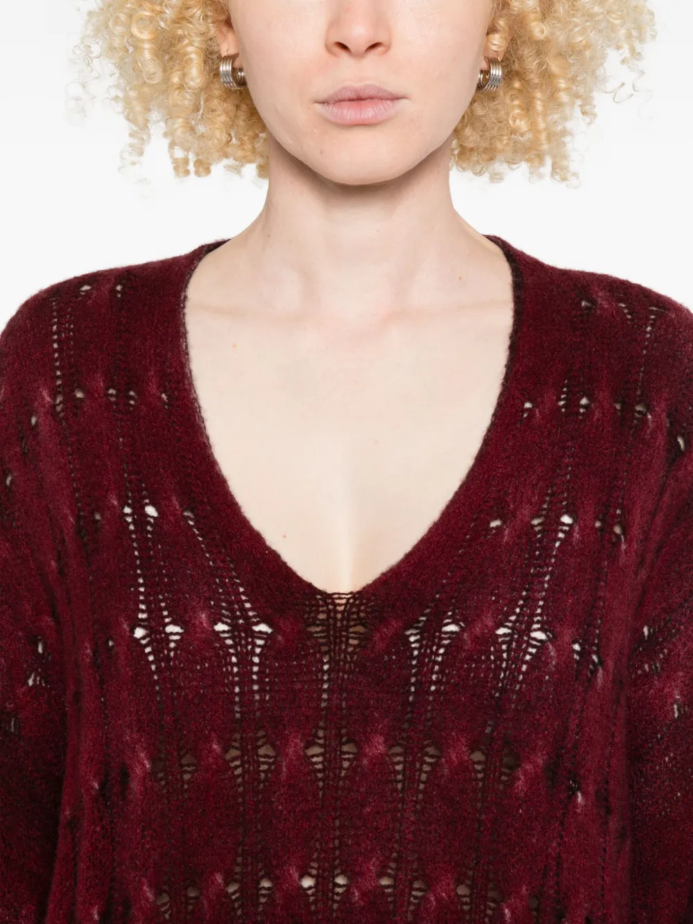 Avant Toi Open-knit Jumper In Red