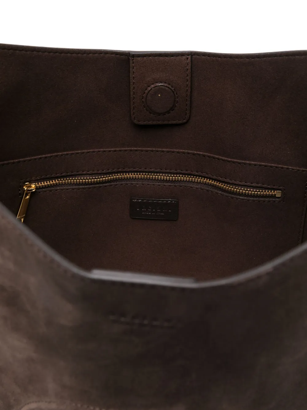 Orciani Suede Shoulder Bag In Brown