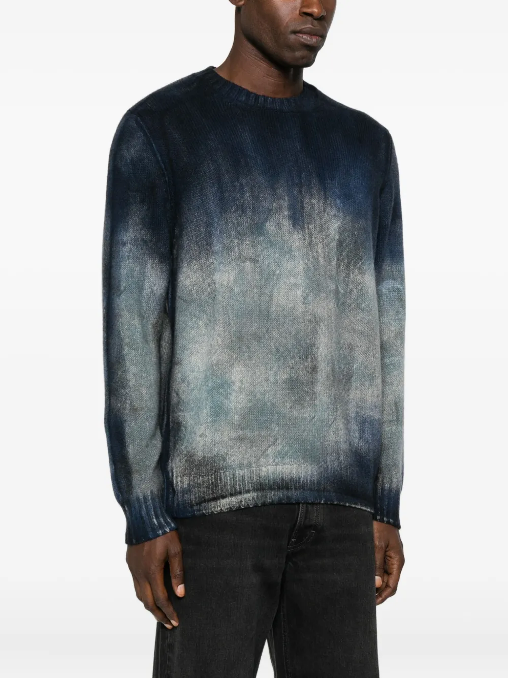 Avant Toi Trui met ombré-print en ronde hals Blauw