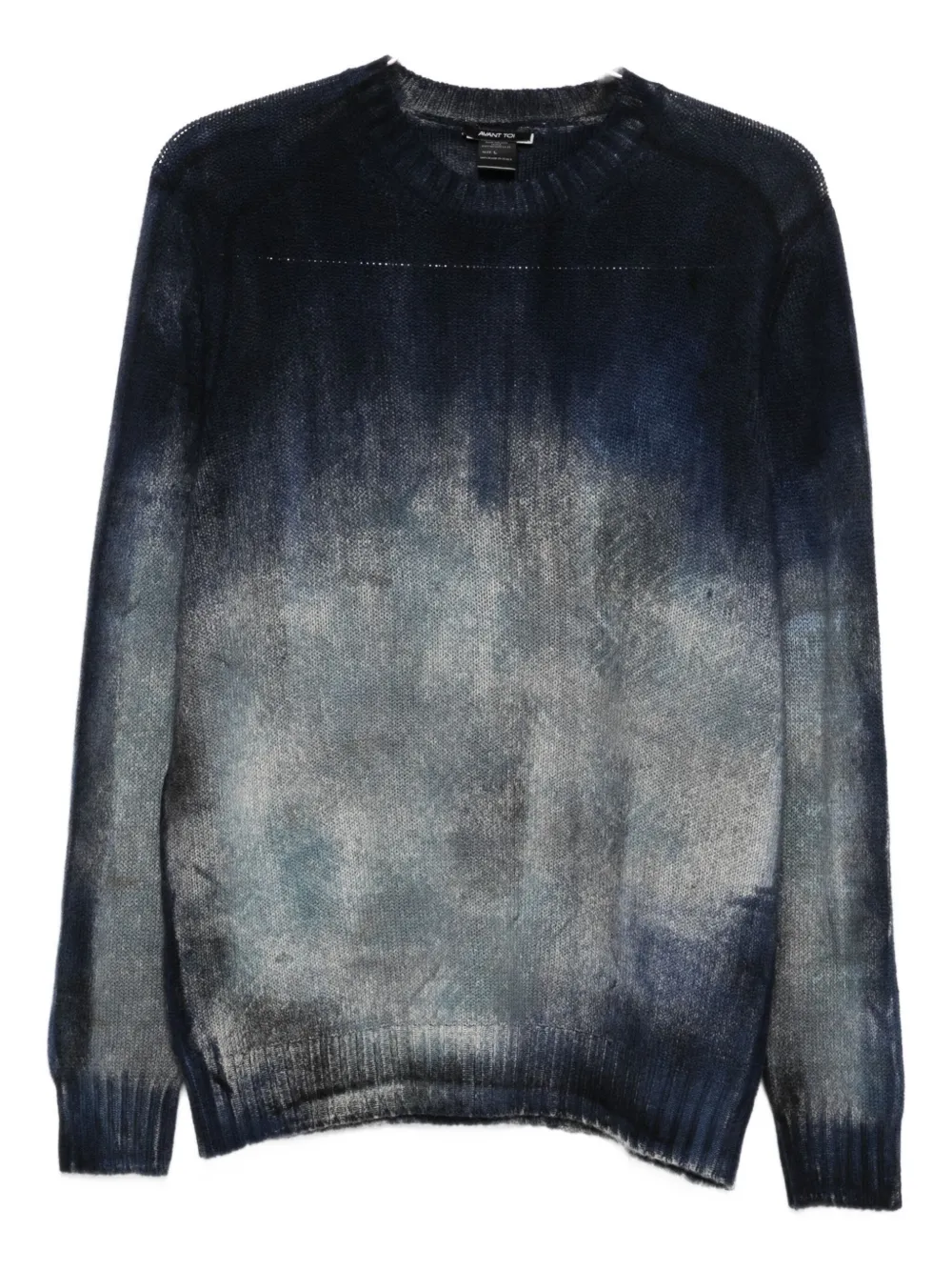 Avant Toi Ombre-print Crew-neck Sweater In Blue