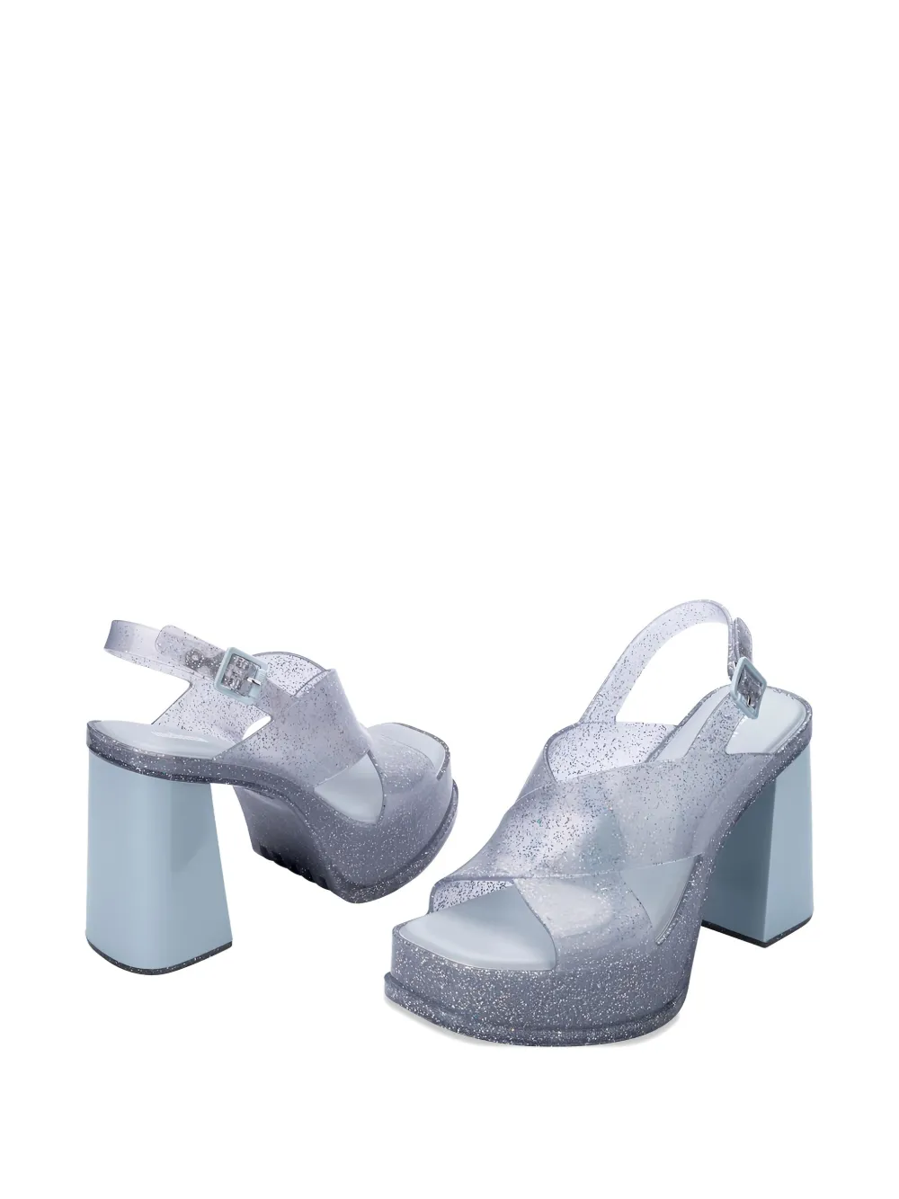 Melissa glitter platform pumps Blue