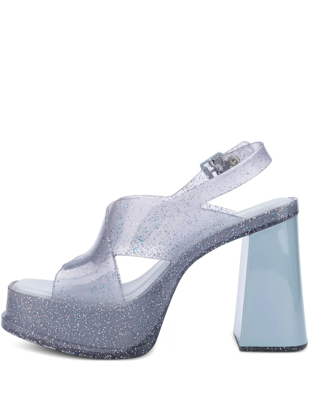 glitter platform pumps