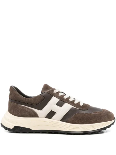 Hogan leather-panelled suede sneakers