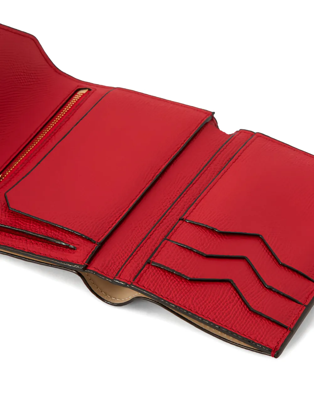 Valextra Flap-closure Leather Wallet In Red