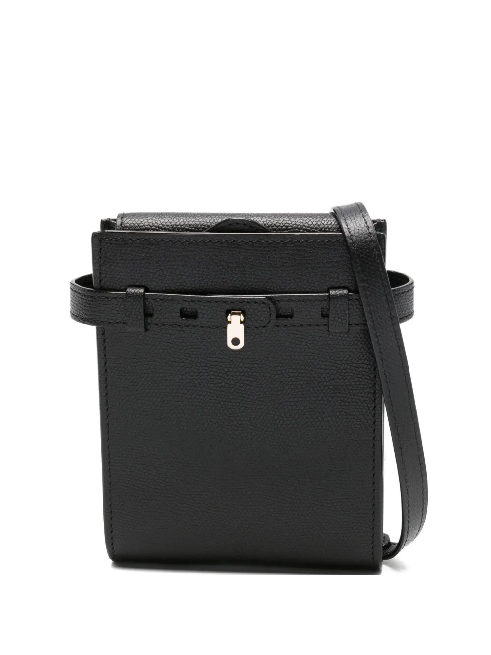 Valextra Brera B-tracollina Slim Crossb In Black