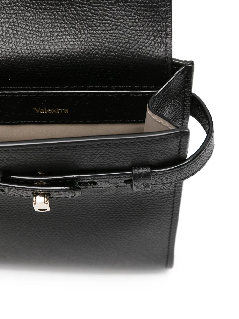Valextra Leren schoudertas met riem Zwart