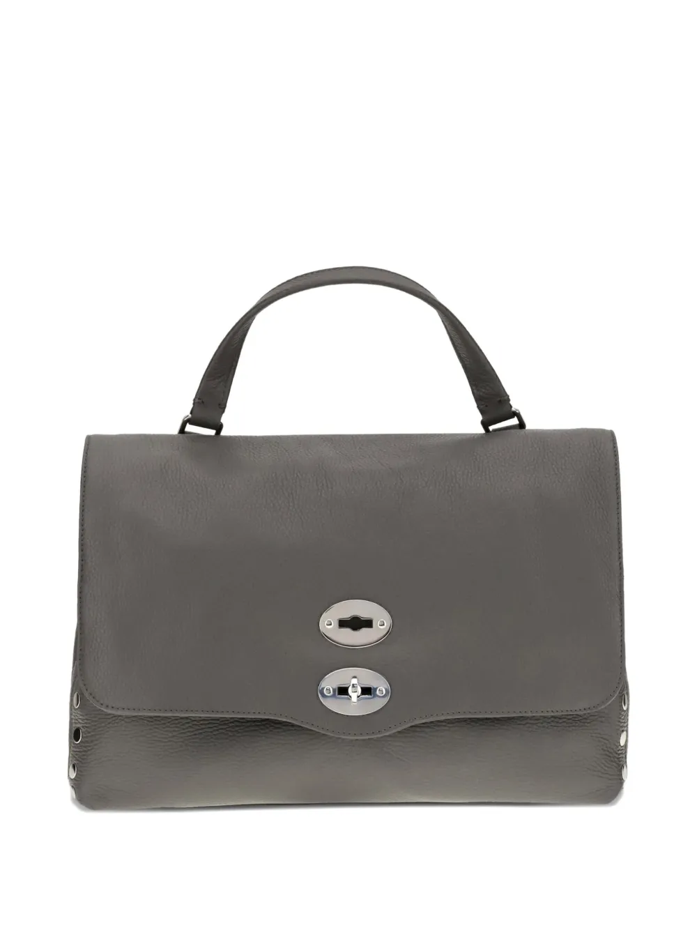 Zanellato Postina leren shopper met studs en handvat Grijs