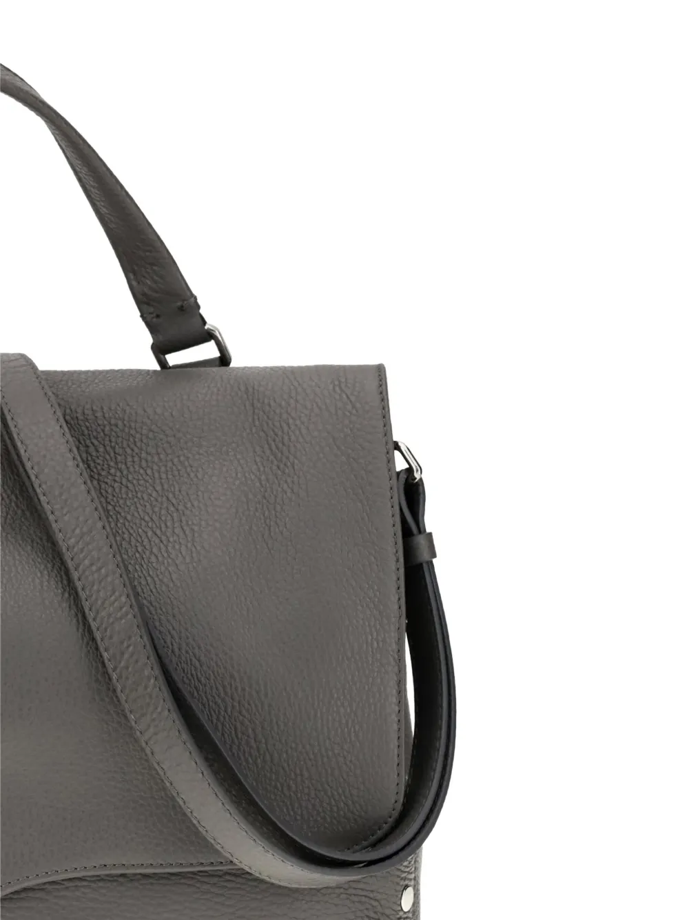Zanellato Postina leren shopper met studs en handvat Grijs