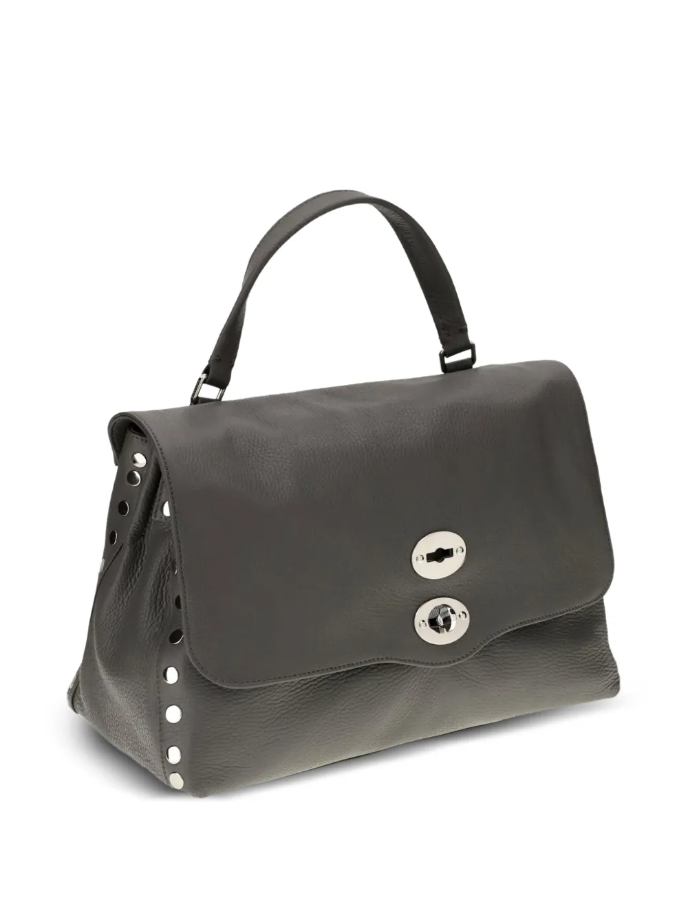 Zanellato Postina studded leather top-handle tote bag - Grijs