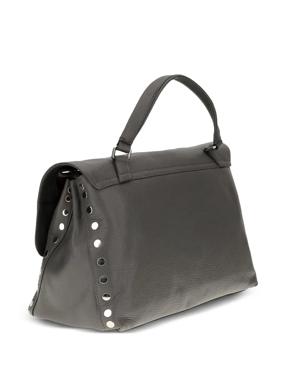 Zanellato Postina leren shopper met studs en handvat Grijs