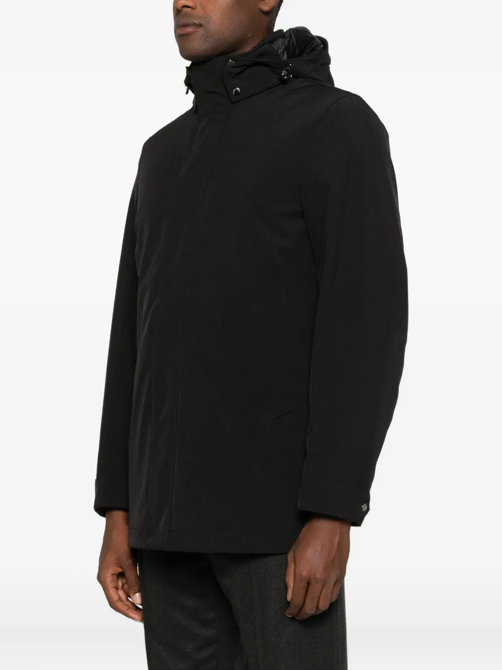 Woolrich Hooded Jacket In Black