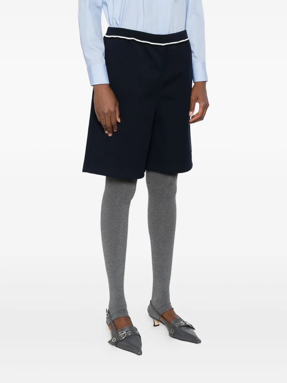 Miu Shorts met elastische tailleband Blauw