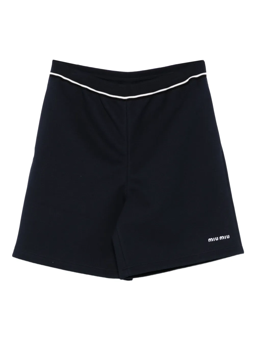 Miu Miu Shorts con vita elasticizzata | blu | Image 1