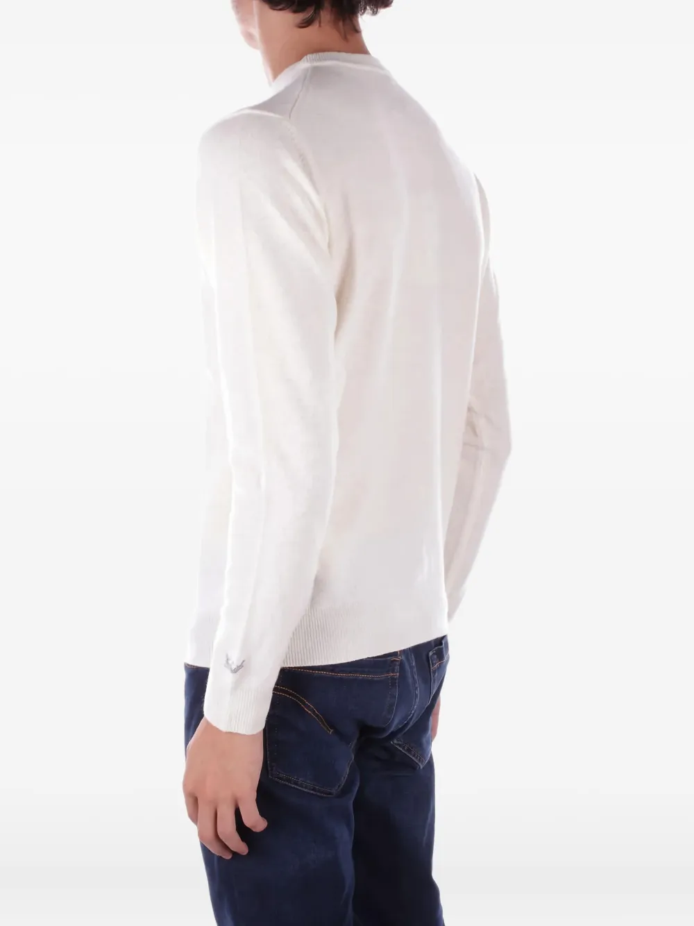 Woolrich Logo Embroidered Crewneck Jumper In White