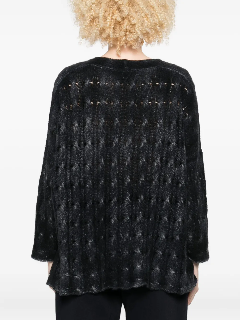 Avant Toi V-neck Cable-knit Sweater In Black