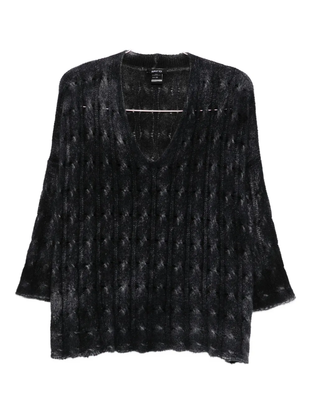 Avant Toi V-neck cable-knit sweater | Blue | Image 1