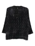 Avant Toi V-neck cable-knit sweater - Blue