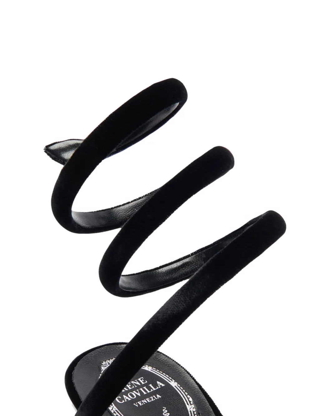 René Caovilla 80mm Cleo spiral-ankle-strap sandals Black