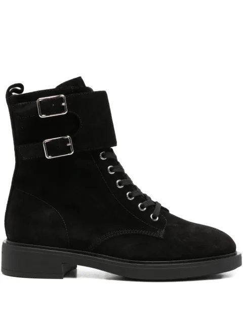 Gianvito Rossi 35mm Ripley double-buckle suede boots