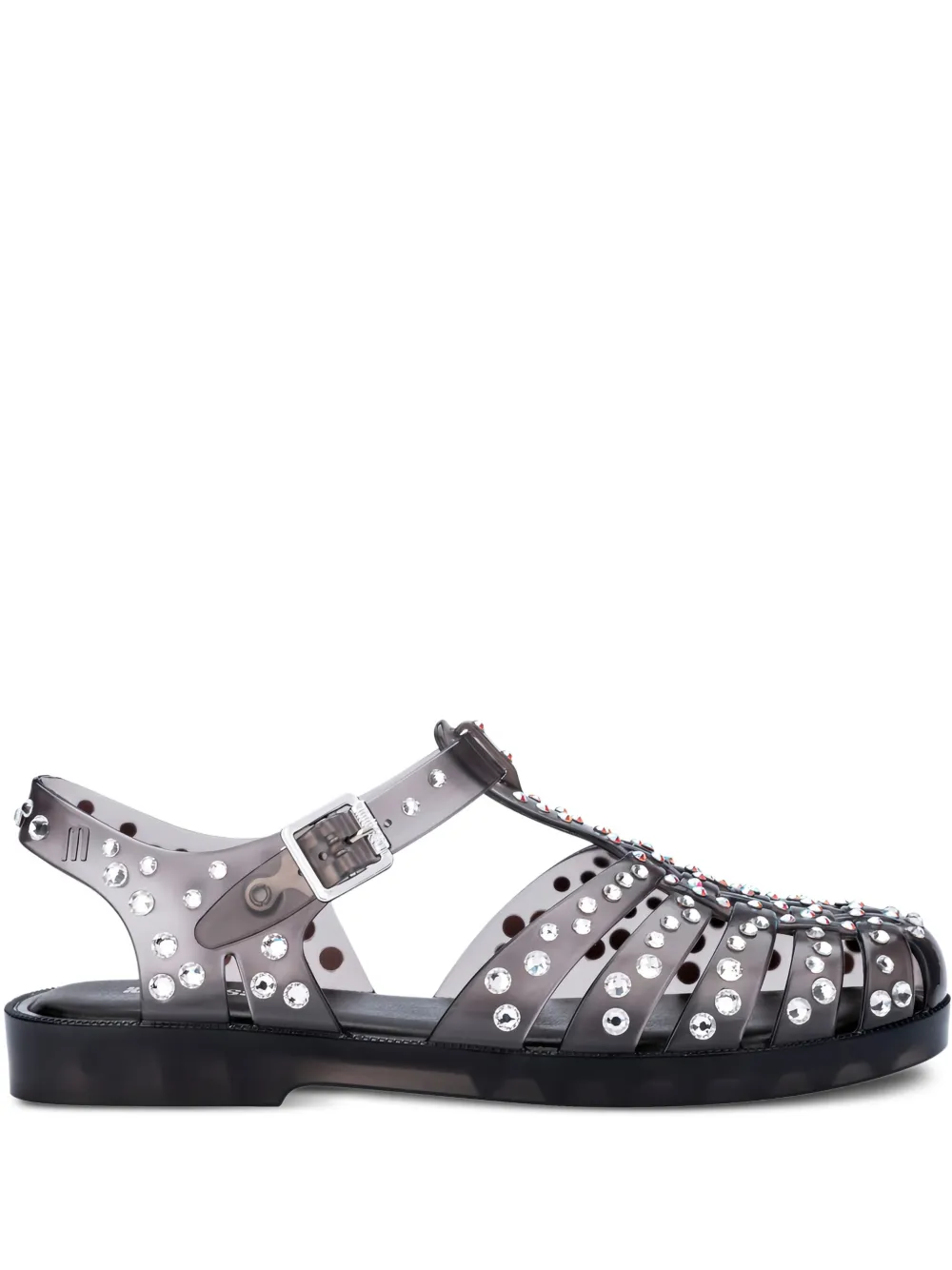 crystal-embellished jelly sandals