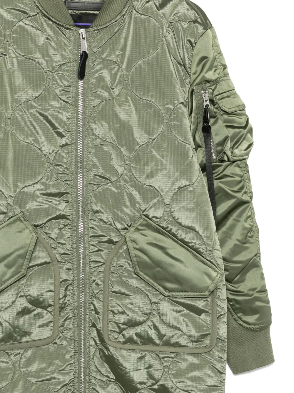 Alpha Industries Bomberjack met rits Groen
