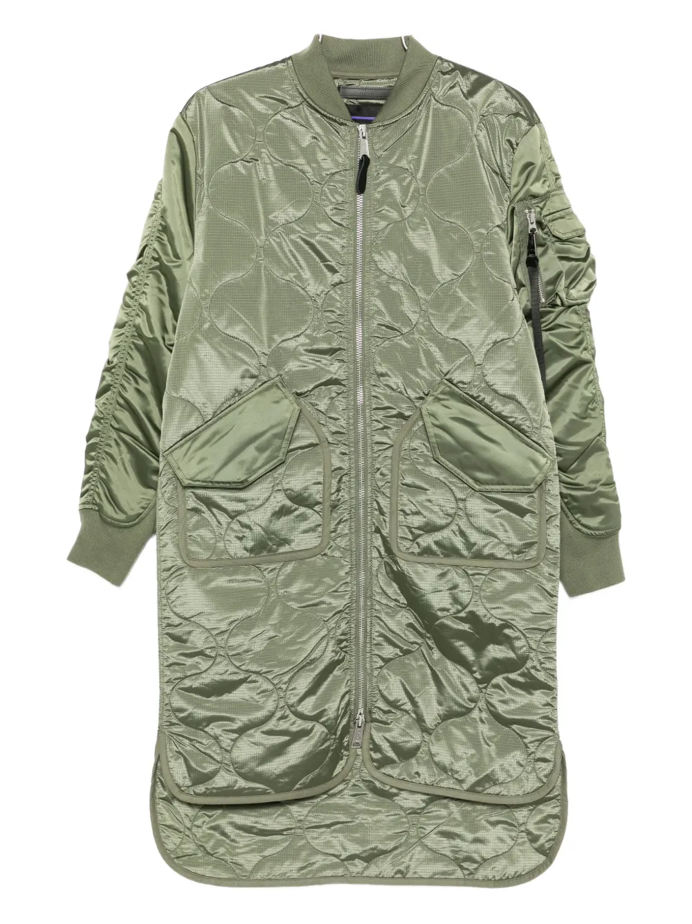 Alpha Industries quilted zip-up jacket | Green | Image 1