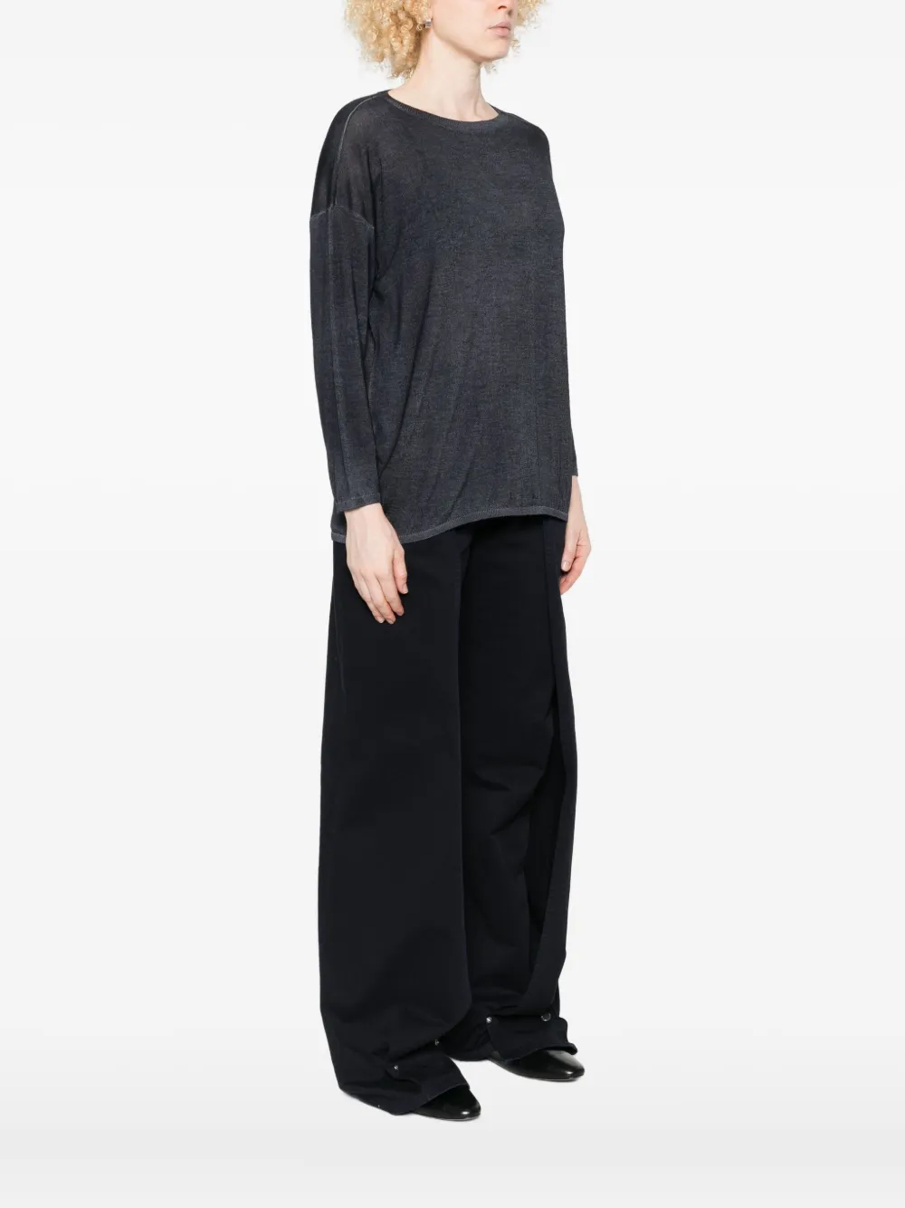 Avant Toi Three-quarter Sleeve Sweater In Blue