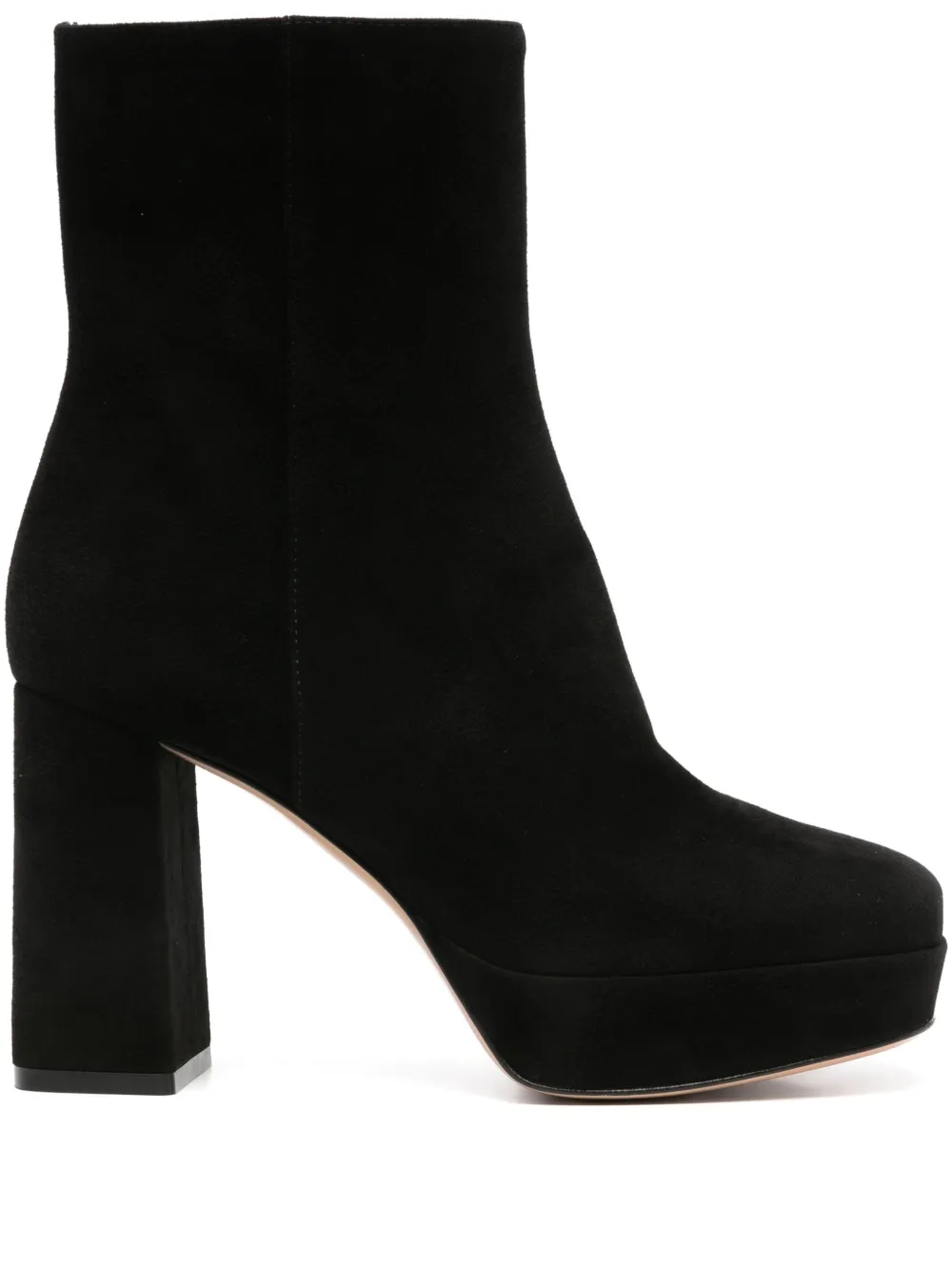 Gianvito Rossi 70mm Holly platform block-heel suede boots Black