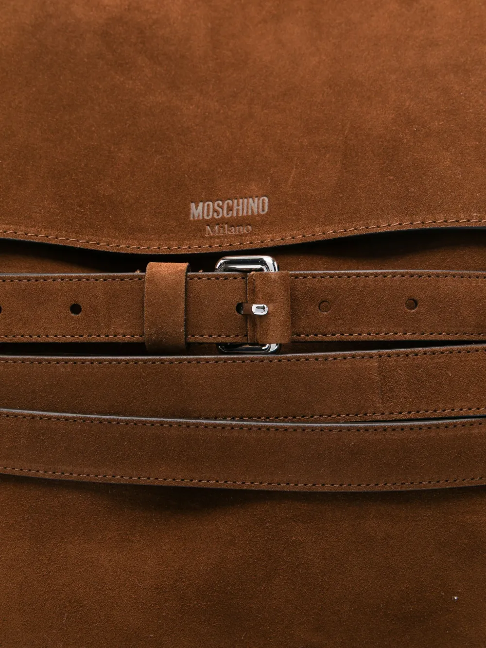 Moschino Medium suède shopper met ceintuur Bruin