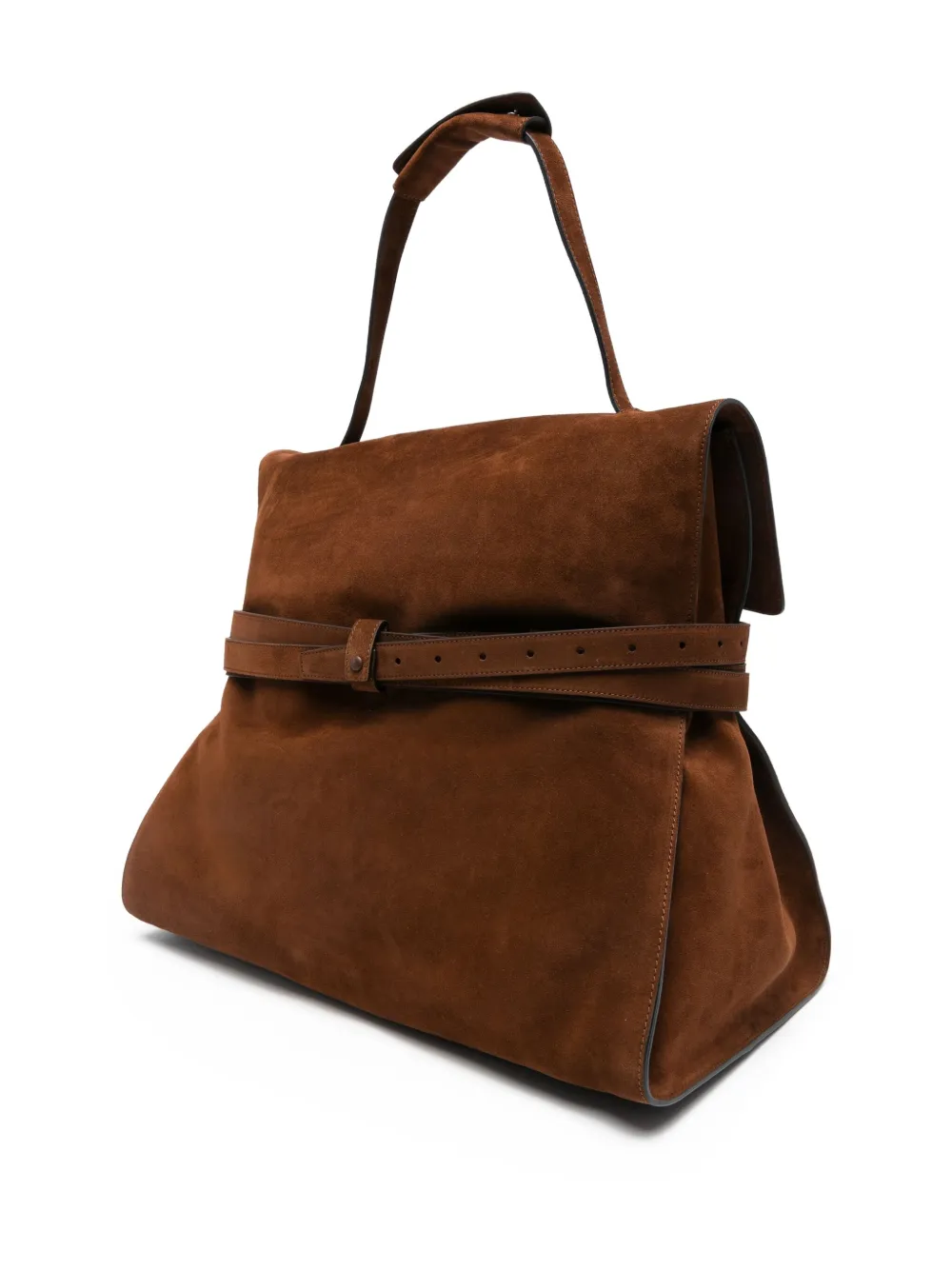 Moschino Medium suède shopper met ceintuur Bruin