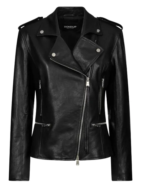 DONDUP asymmetric zip leather jacket
