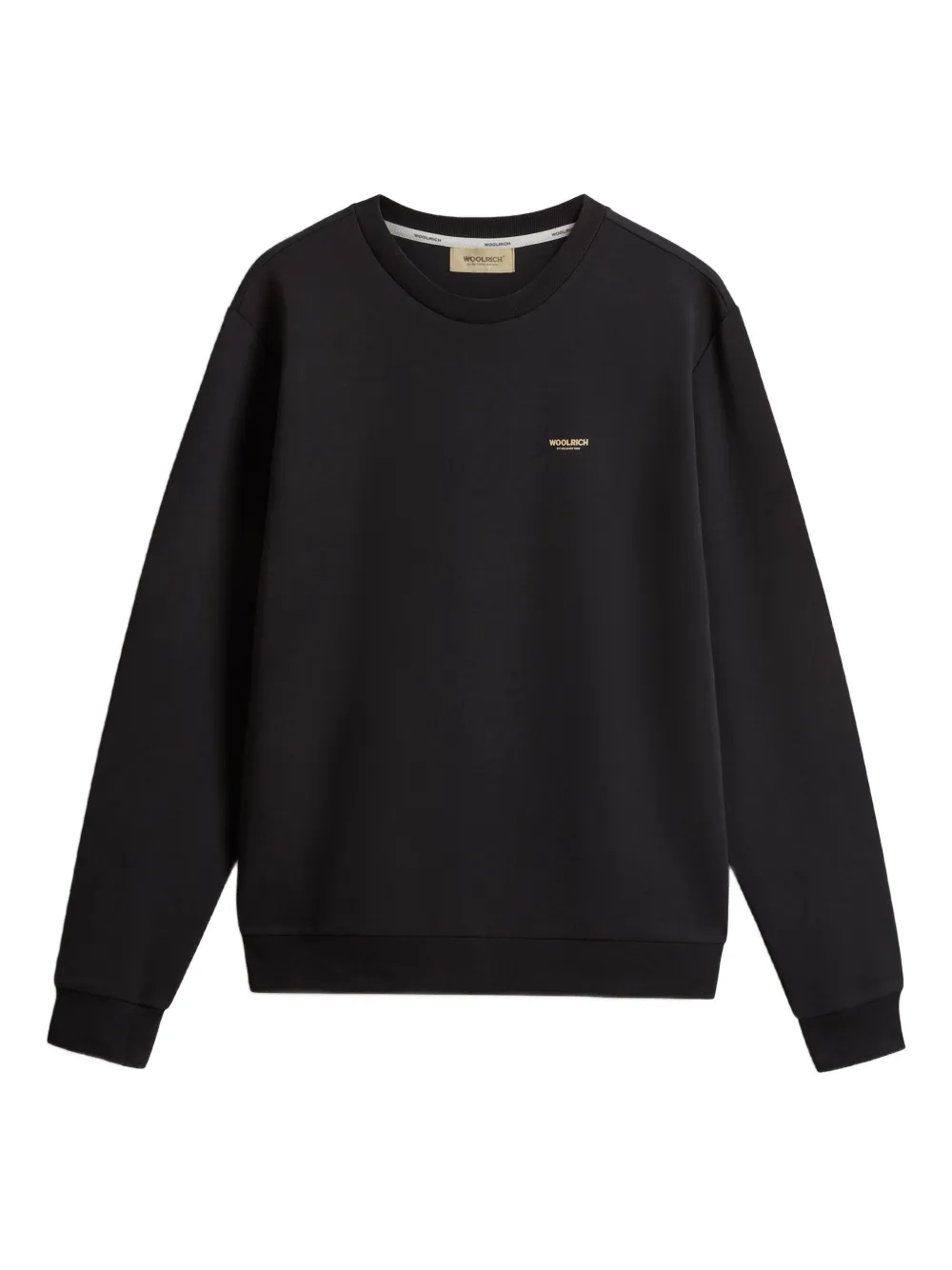 Woolrich Logo Crew-neck Sweater In Black