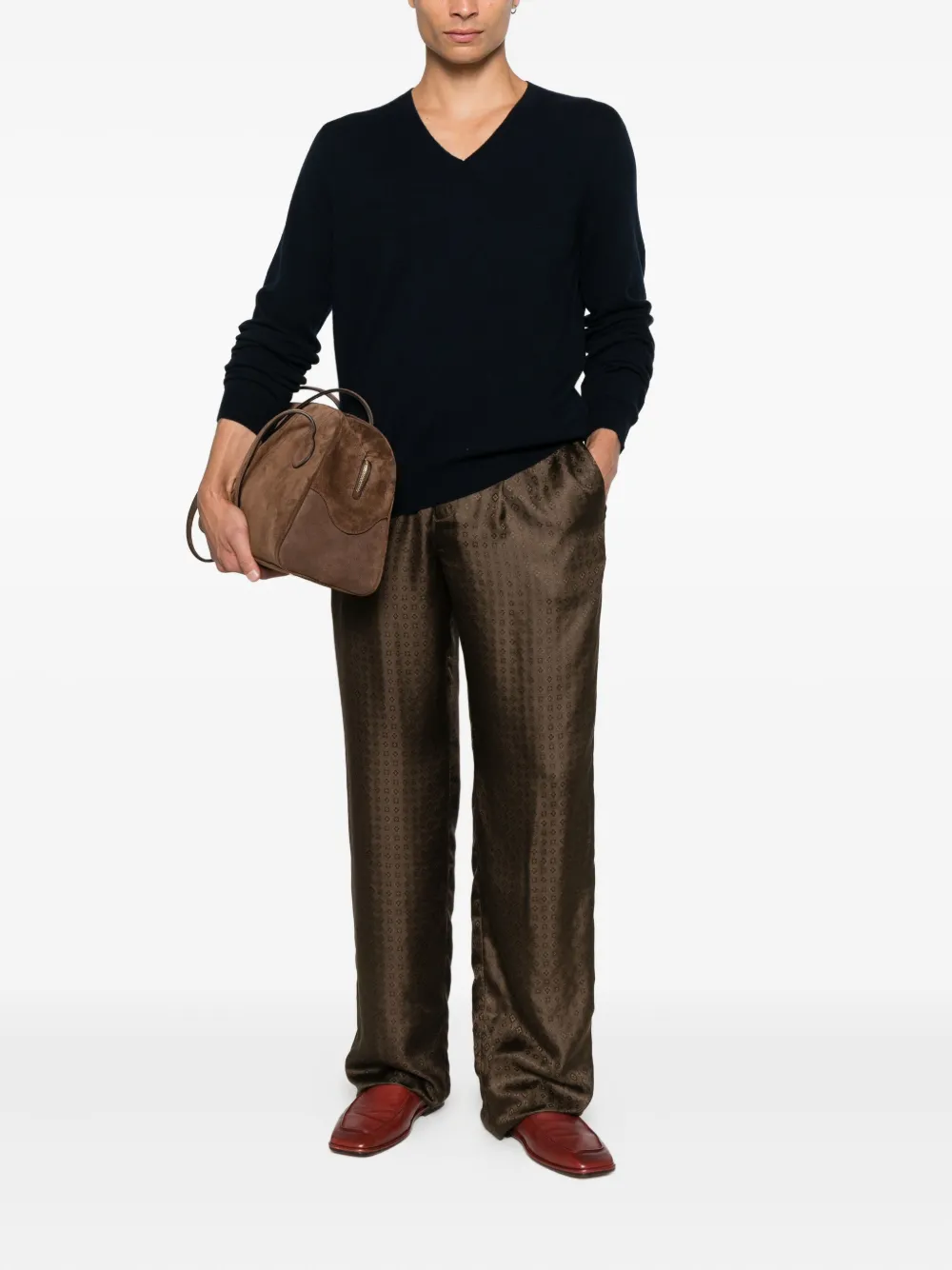 Prada Trui met V-hals - Blauw