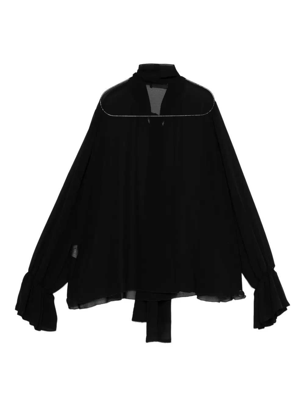 CHIARA BONI La Petite Robe tie-neck bell-sleeve blouse - Zwart