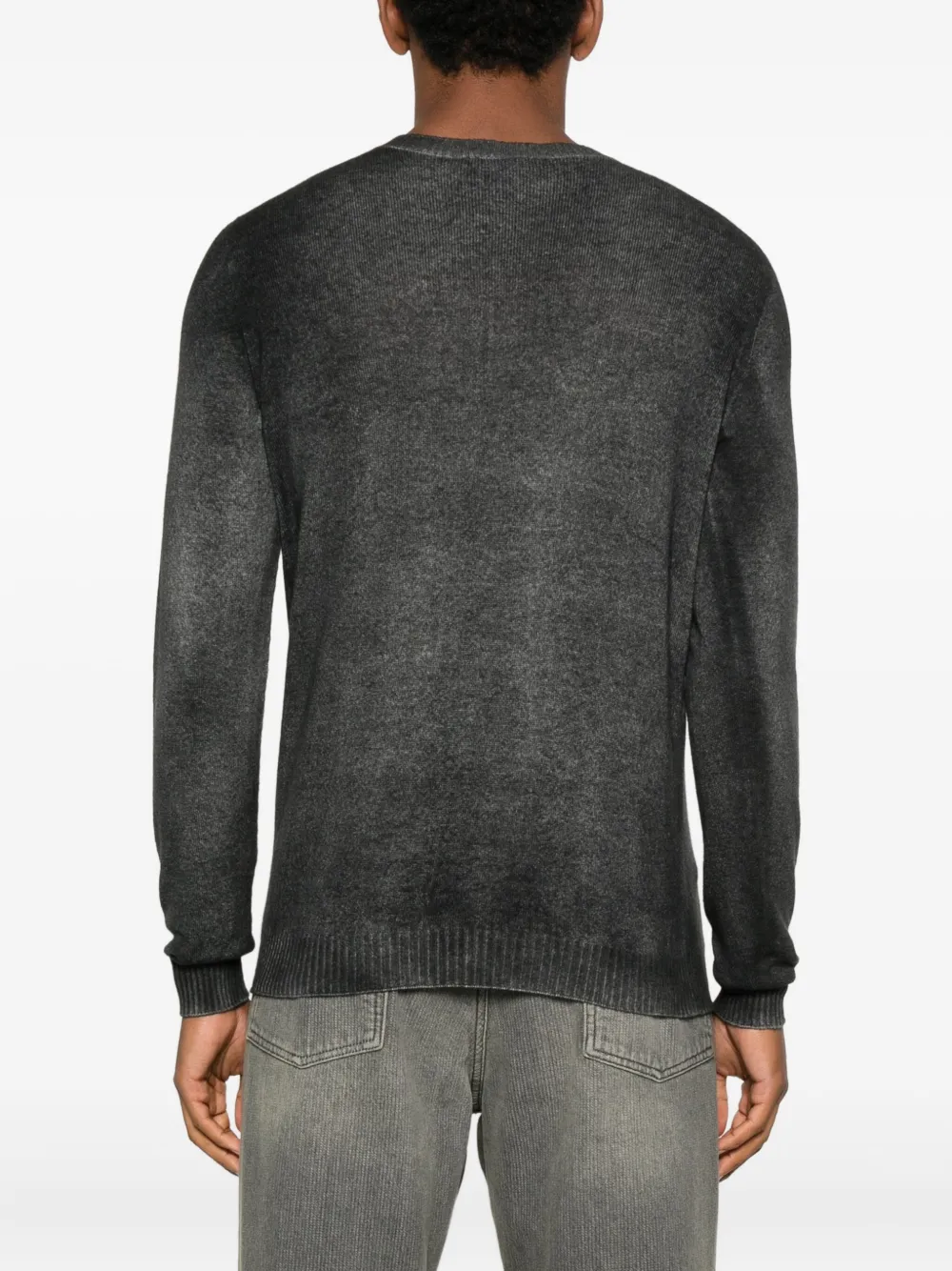 Avant Toi Geborstelde trui met ronde hals Zwart