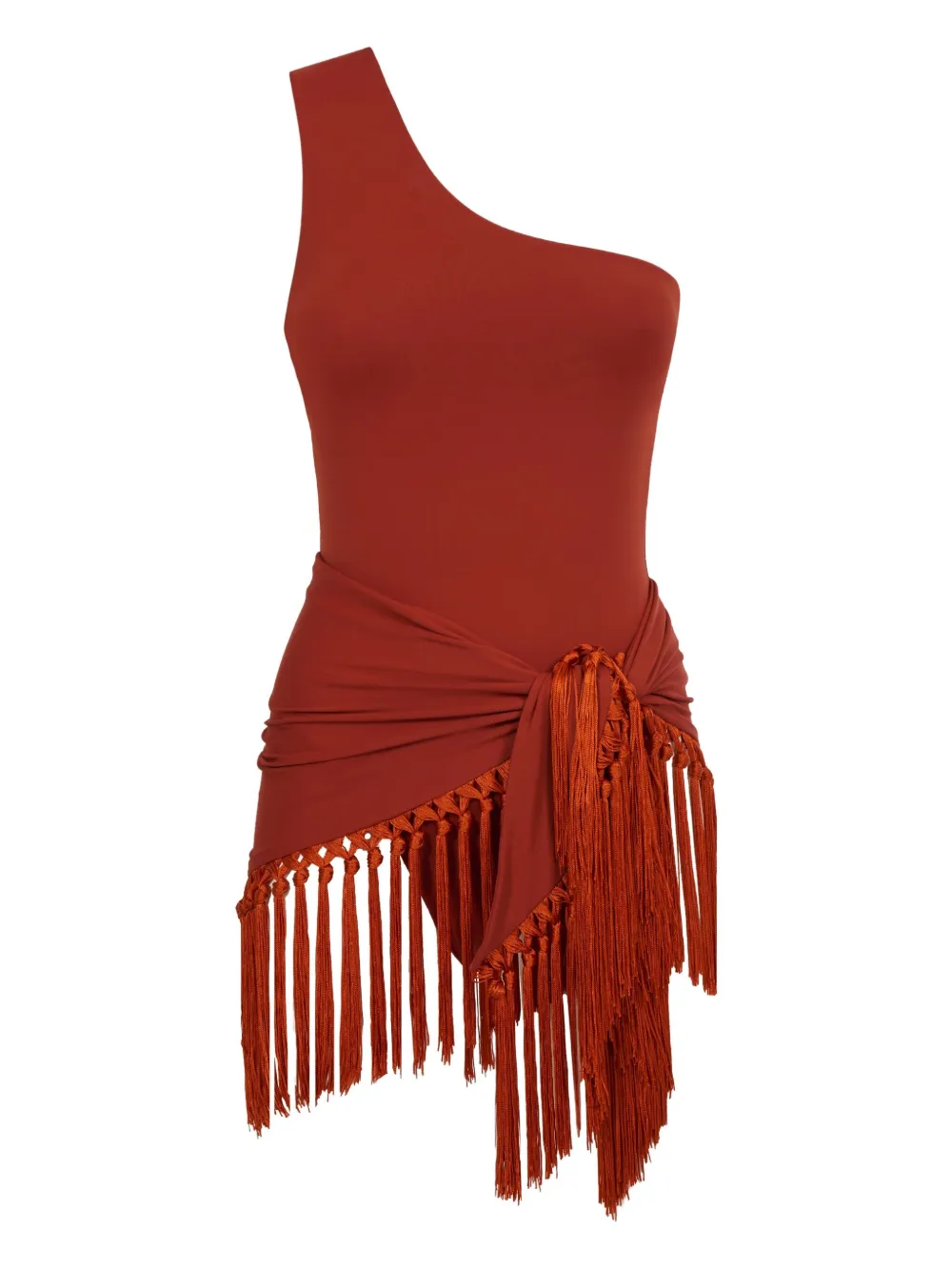 Yacare one-shoulder fringed swimsuit