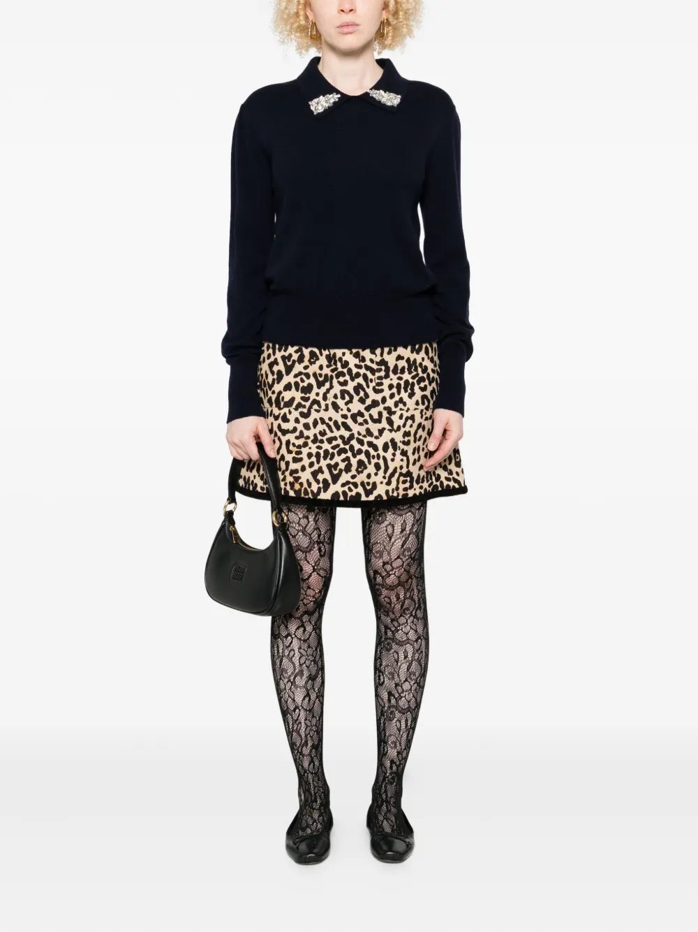 CHIARA BONI La Petite Robe embellished-collar cashmere sweater | Knitted Sweaters | Image 2
