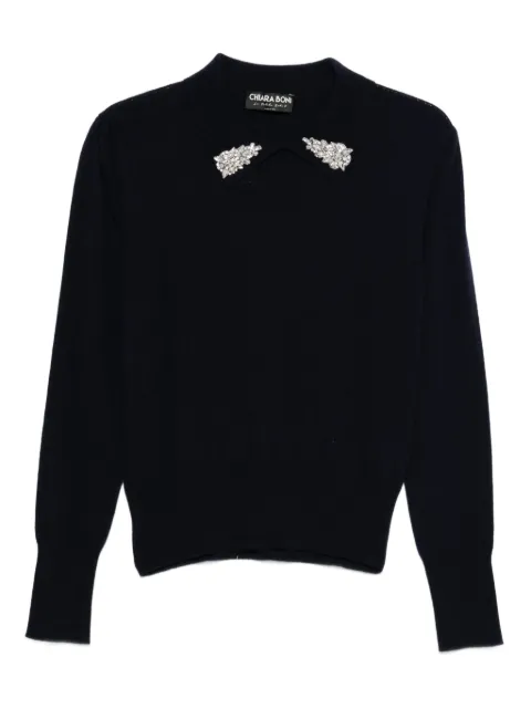 CHIARA BONI La Petite Robe embellished-collar cashmere sweater