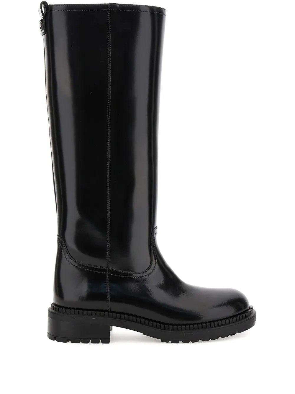 Casadei zip-up leather boots Black