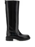 Casadei zip-up leather boots - Black