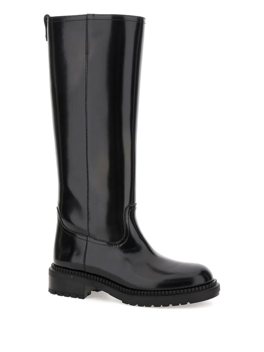 Casadei zip-up leather boots Black