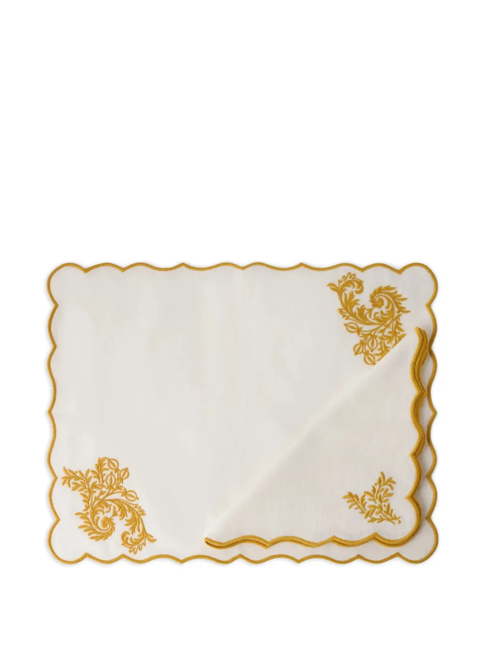 Cabana Botanica Embroidered Linen Placemat In Neutral
