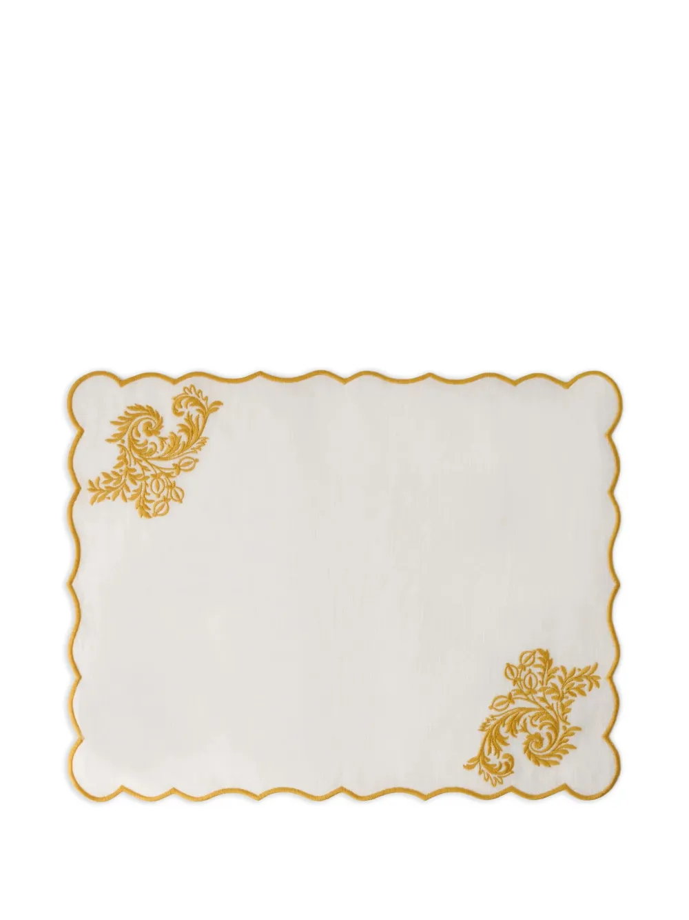 Cabana Botanica Embroidered Linen Placemat In Neutral