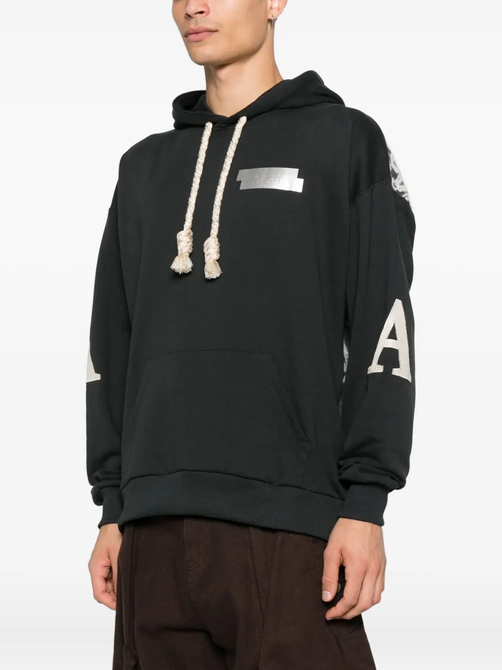 Al Ain Rope-drawstring Hoodie In Black