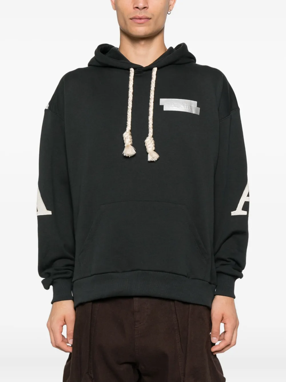 Al Ain Rope-drawstring Hoodie In Black